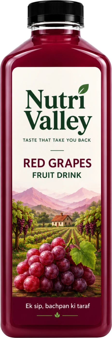 Nutri Valley Red Grape Fruit Drink bottle